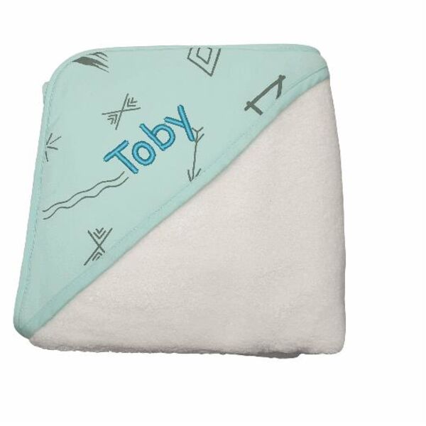 Personalised baby hooded towel - doodle design Thumbnail