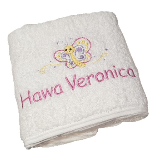 Little Butterfly Personalised Bath Towel Thumbnail