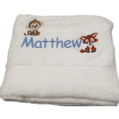 Tiny Animals Personalised Bath Towel Thumbnail