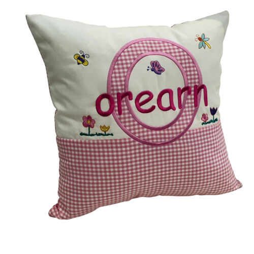 In the Garden Personalised gingham cushion Thumbnail