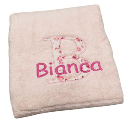 Personalised Bath Towel - flower Spray Thumbnail