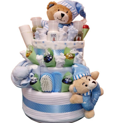 Ultimate 1st Teddy Nappy Gift Cake 3 Tier Thumbnail