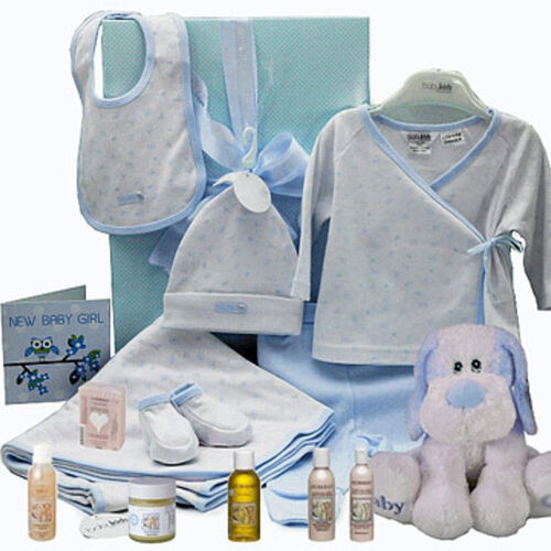 Baby Boy Side Tie Gift Set with Aromababy Gift & Teddy Thumbnail