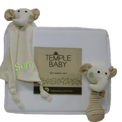 Personalised Organic Cotton Cot Sheet Gift Set Thumbnail