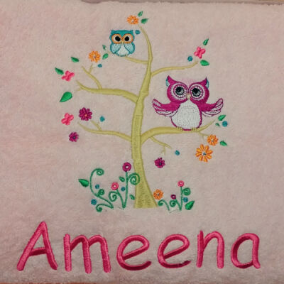 Owl Personalised Bath Towel Thumbnail