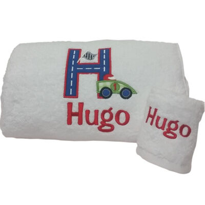 Car Track Personalised Bath Towel Thumbnail