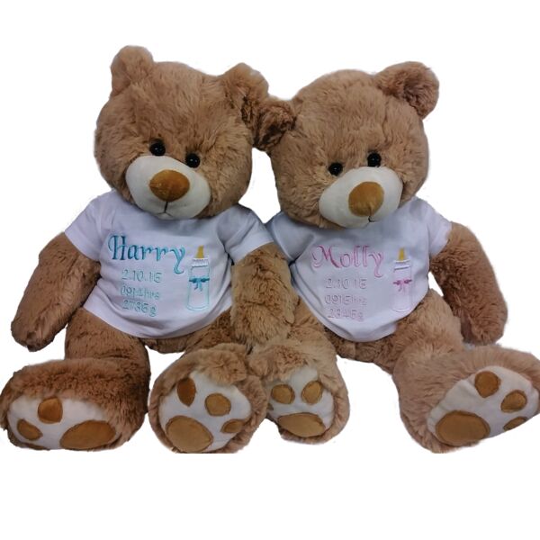 New Baby Personalized Twins Teddy Bear Gift.. Harry Thumbnail