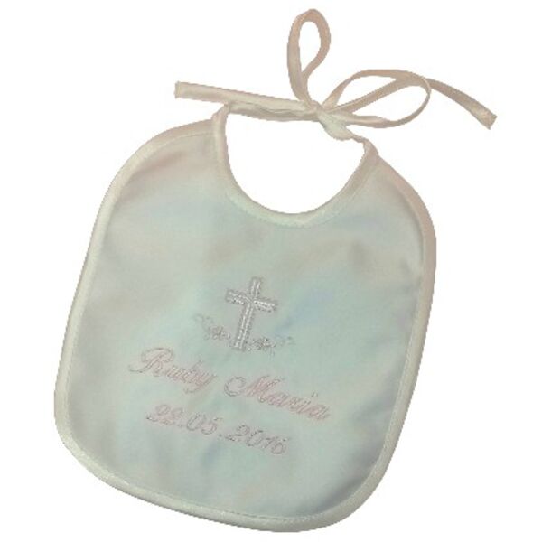 Dainty Christening bib - Personalised Thumbnail