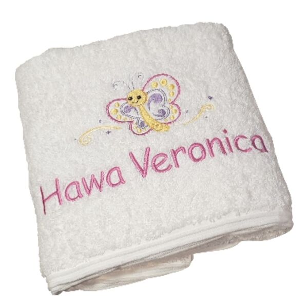 Little Butterfly Personalised Bath Towel Thumbnail