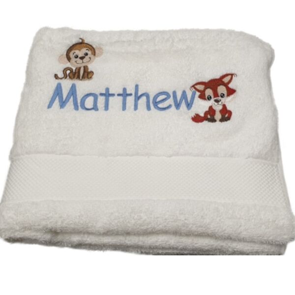 Tiny Animals Personalised Sheridan Bath Towel Thumbnail
