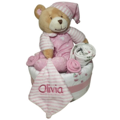 Snuggle away with Teddy nappy cake Thumbnail