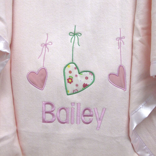 Personalised Hanging Hearts Cot Blanket Thumbnail