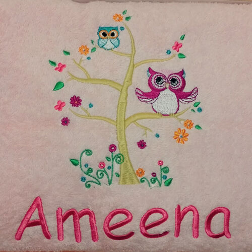 Owl Personalised Bath Towel Thumbnail
