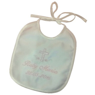 Dainty Christening bib - Personalised Thumbnail